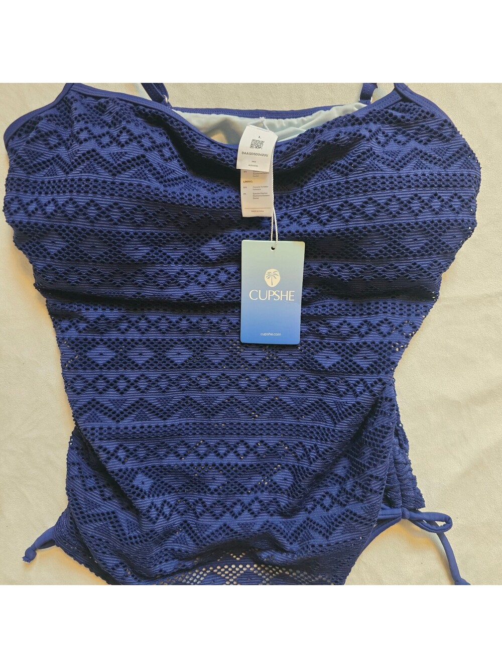 Cupshe Navy Blue Lace One Piece Swimsuit Size Large